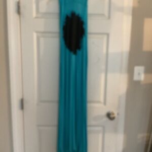 Teal Maxi Dress with Black Graphic